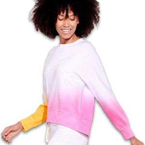 Sundry Dip-Dye Sweatshirt In Tangerine and Pink